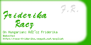 friderika racz business card